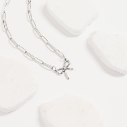 Stainless Steel Paperclip Connector Chain Necklace