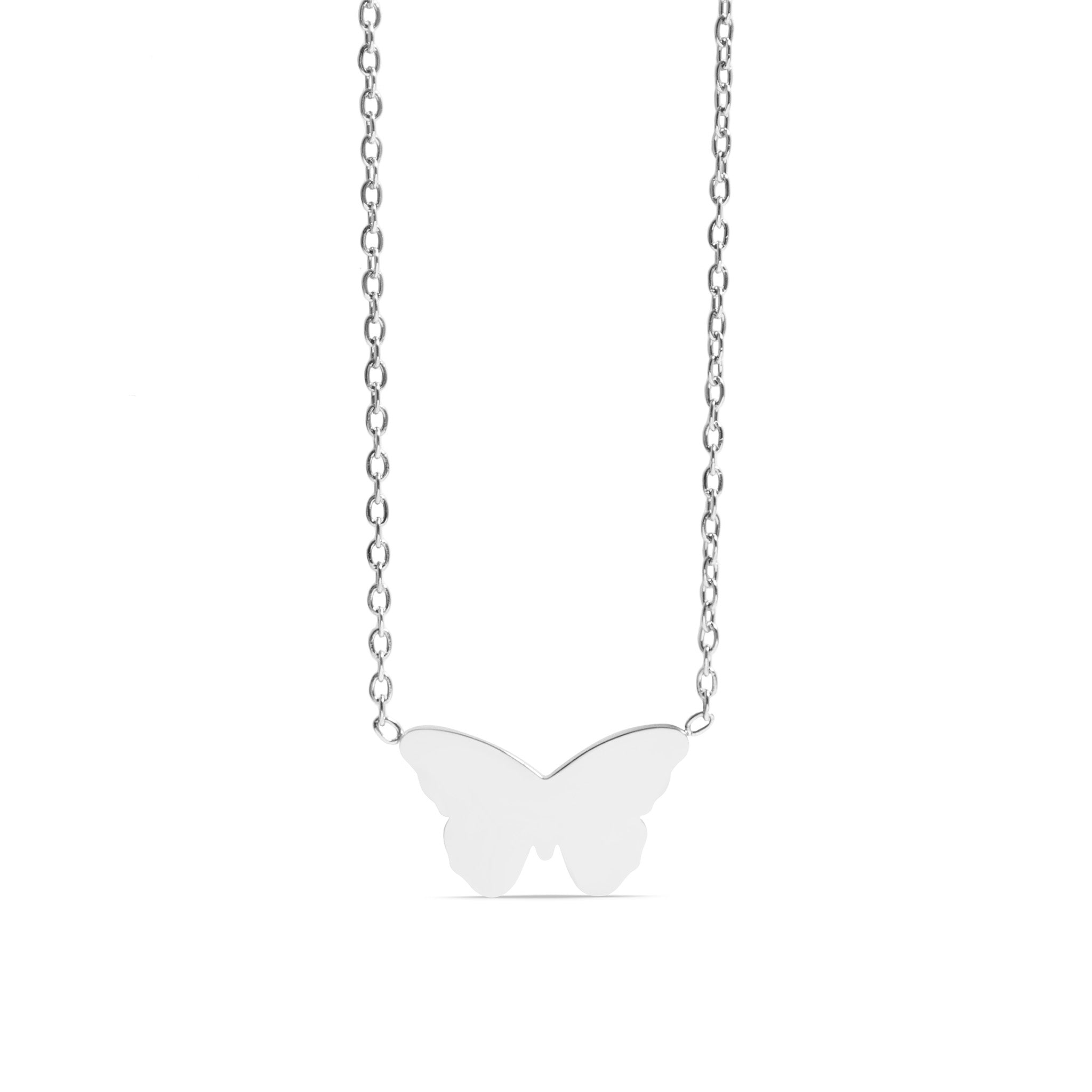 18K Gold PVD Stainless Steel Blank Engravable Butterfly Necklace