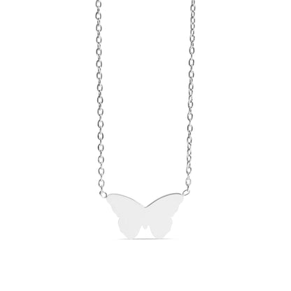 18K Gold PVD Stainless Steel Blank Engravable Butterfly Necklace