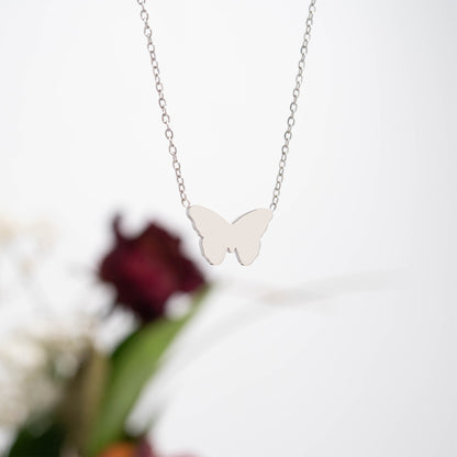 18K Gold PVD Stainless Steel Blank Engravable Butterfly Necklace