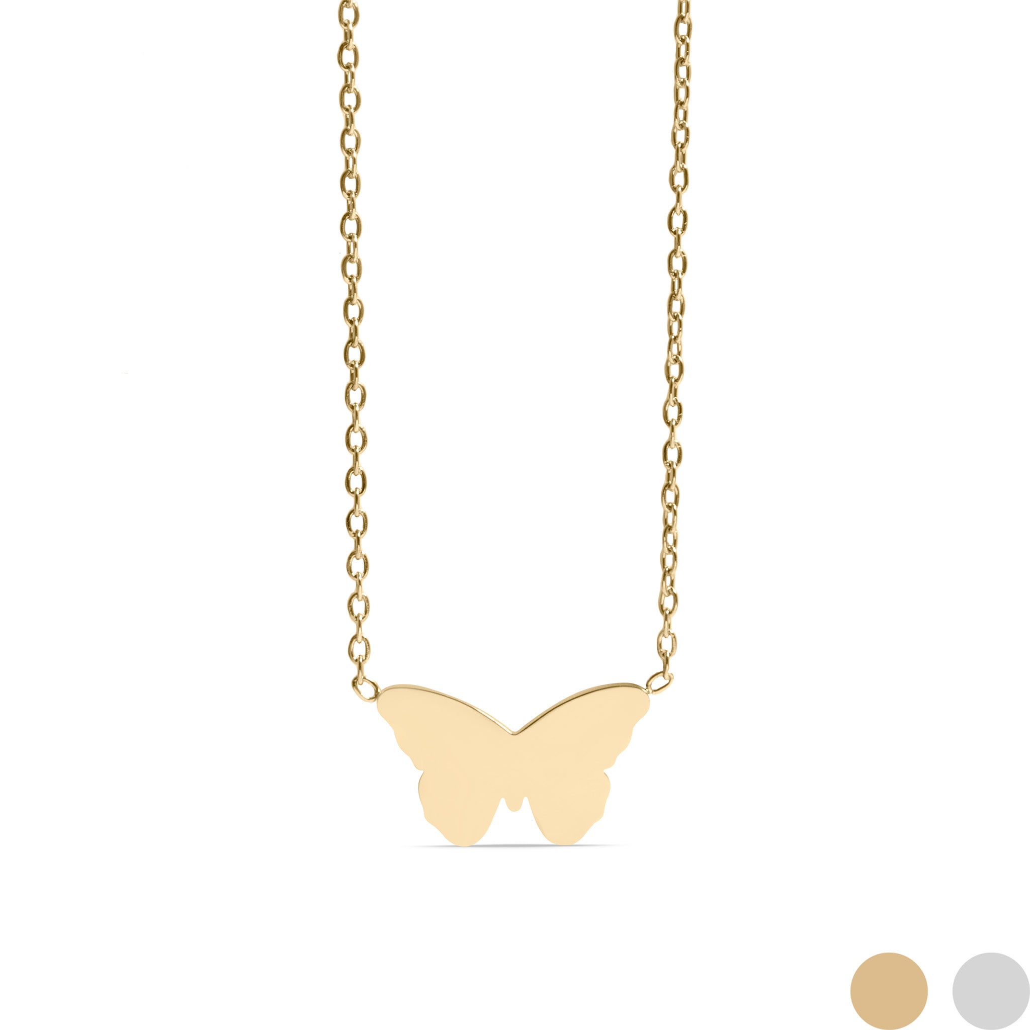 18K Gold PVD Stainless Steel Blank Engravable Butterfly Necklace