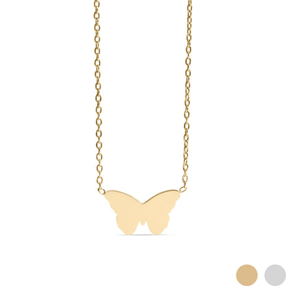 18K Gold PVD Stainless Steel Blank Engravable Butterfly Necklace