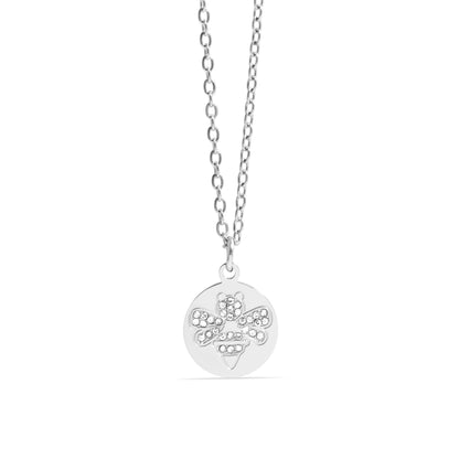 18K Gold PVD Stainless Steel Stone Bee Pendant Necklace