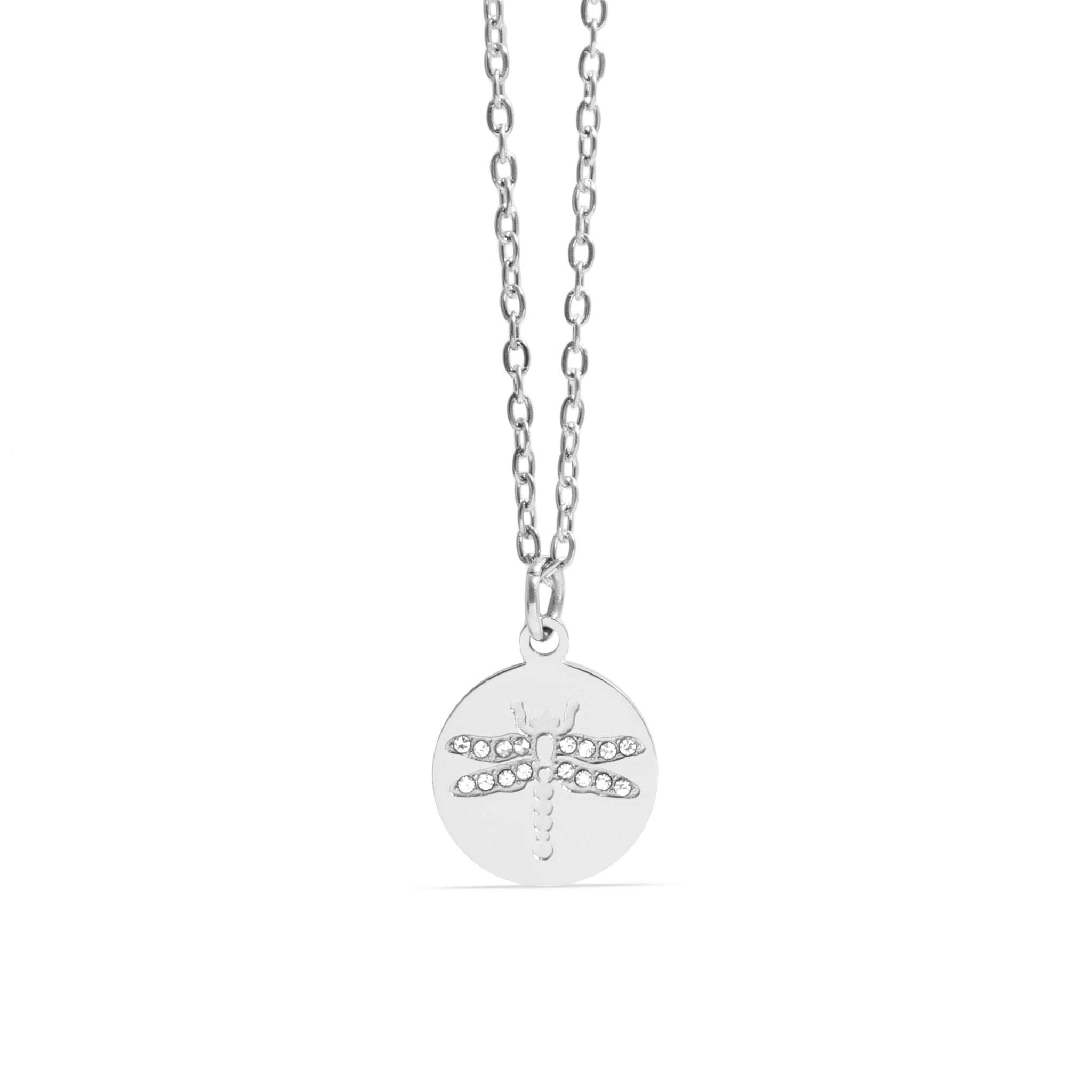 18K Gold PVD Stainless Steel Stone Dragonfly Pendant Necklace