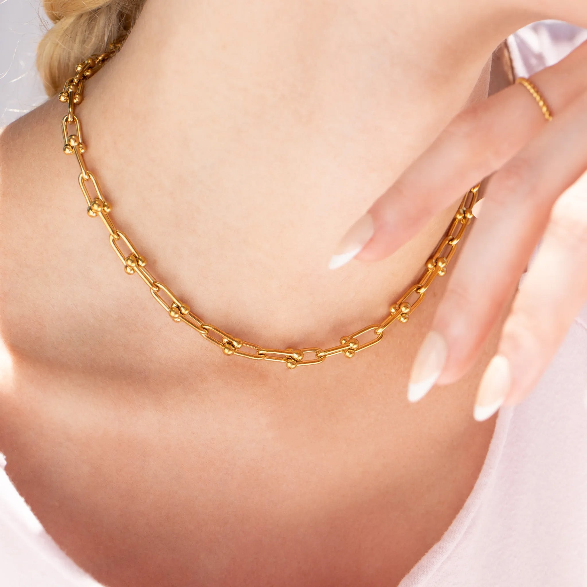 18K Gold PVD Stainless Steel Hardware Necklace