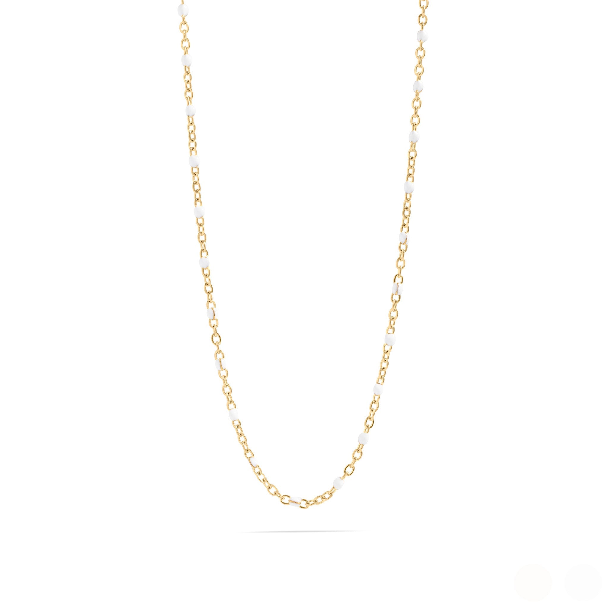 18K Gold PVD Stainless Steel Confetti White Chain Necklace