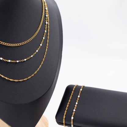 18K Gold PVD Stainless Steel Singapore Chain Bracelet