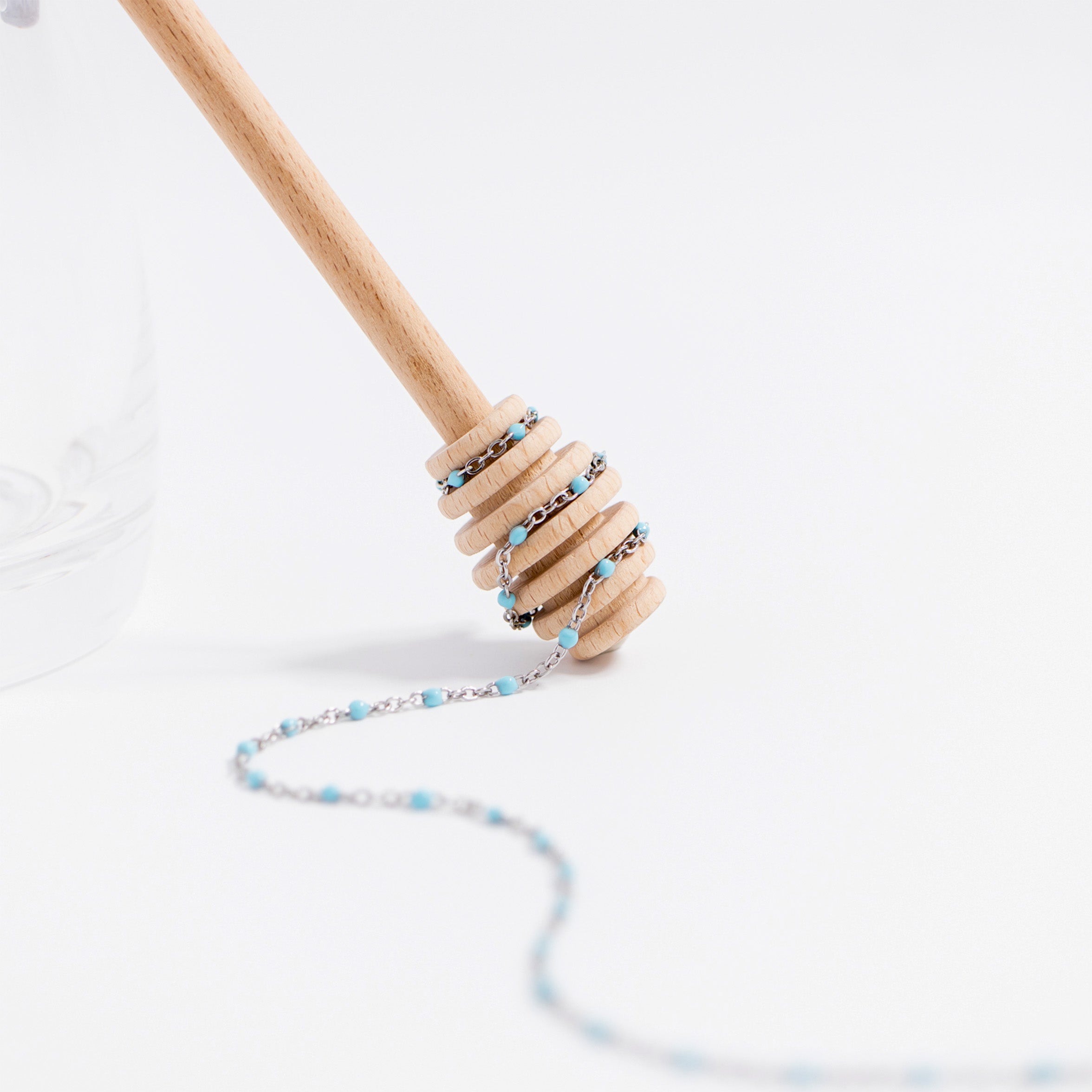 18K Gold Stainless Steel Turquoise Chain Necklace