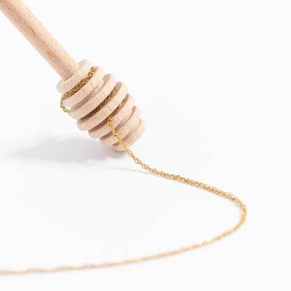 18K Gold PVD Stainless Steel Singapore Chain Necklace