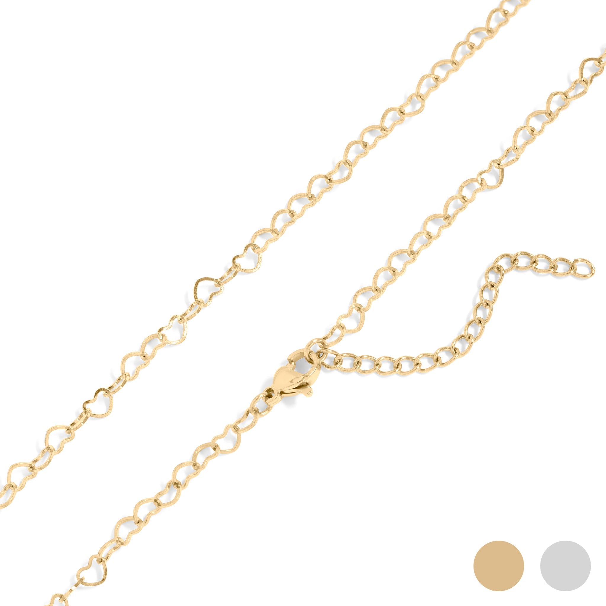 18K Gold PVD Stainless Steel Heart Chain Necklace