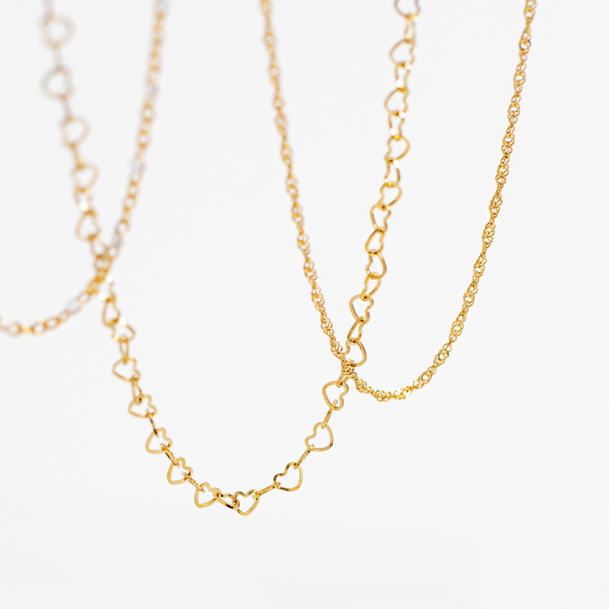 18K Gold PVD Stainless Steel Singapore Chain Necklace