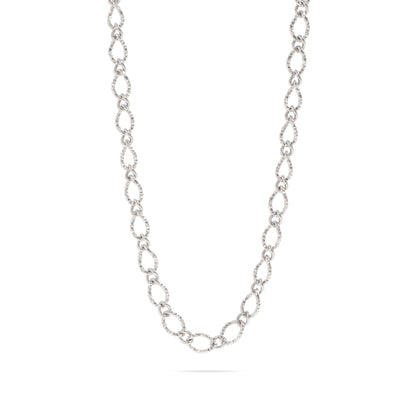 18K Gold PVD Stainless Steel Hammered Oval Chain Necklace