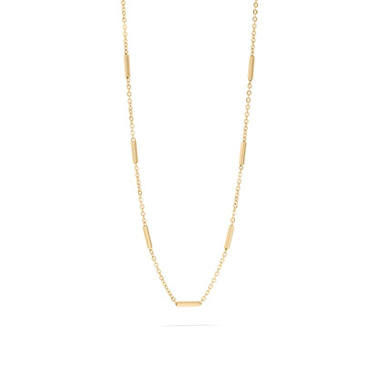18K Gold PVD Stainless Steel Satellite Bar Chain Necklace