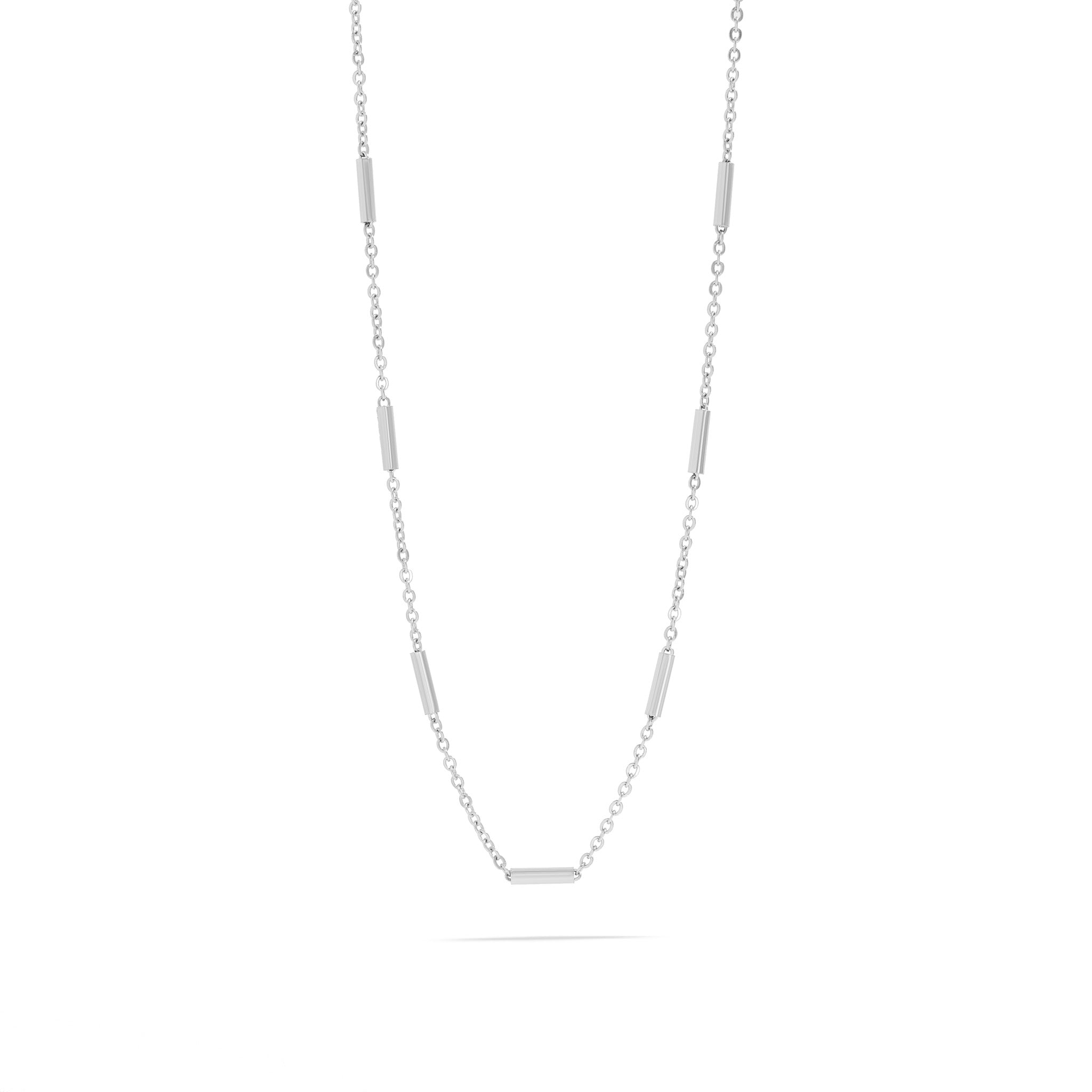 18K Gold PVD Stainless Steel Satellite Bar Chain Necklace