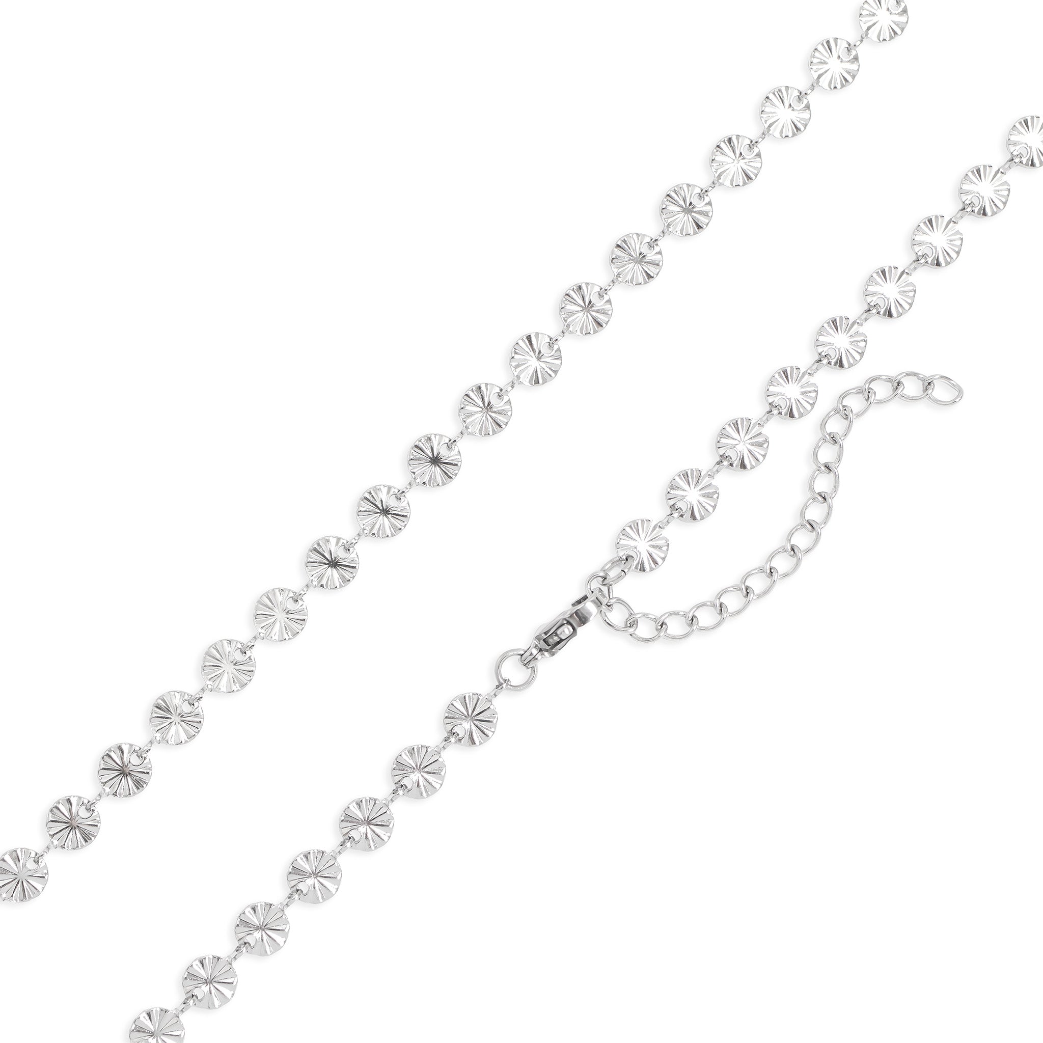 18K Gold PVD Stainless Steel Sunburst Chain Necklace