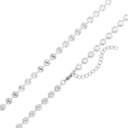 18K Gold PVD Stainless Steel Sunburst Chain Necklace