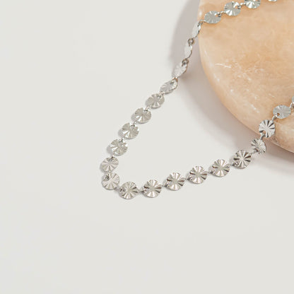 18K Gold PVD Stainless Steel Sunburst Chain Necklace