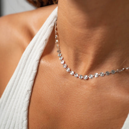 18K Gold PVD Stainless Steel Sunburst Chain Necklace