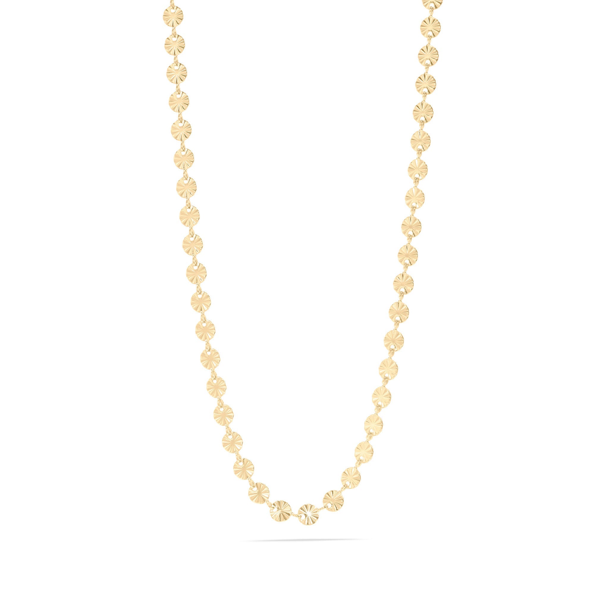 18K Gold PVD Stainless Steel Sunburst Chain Necklace