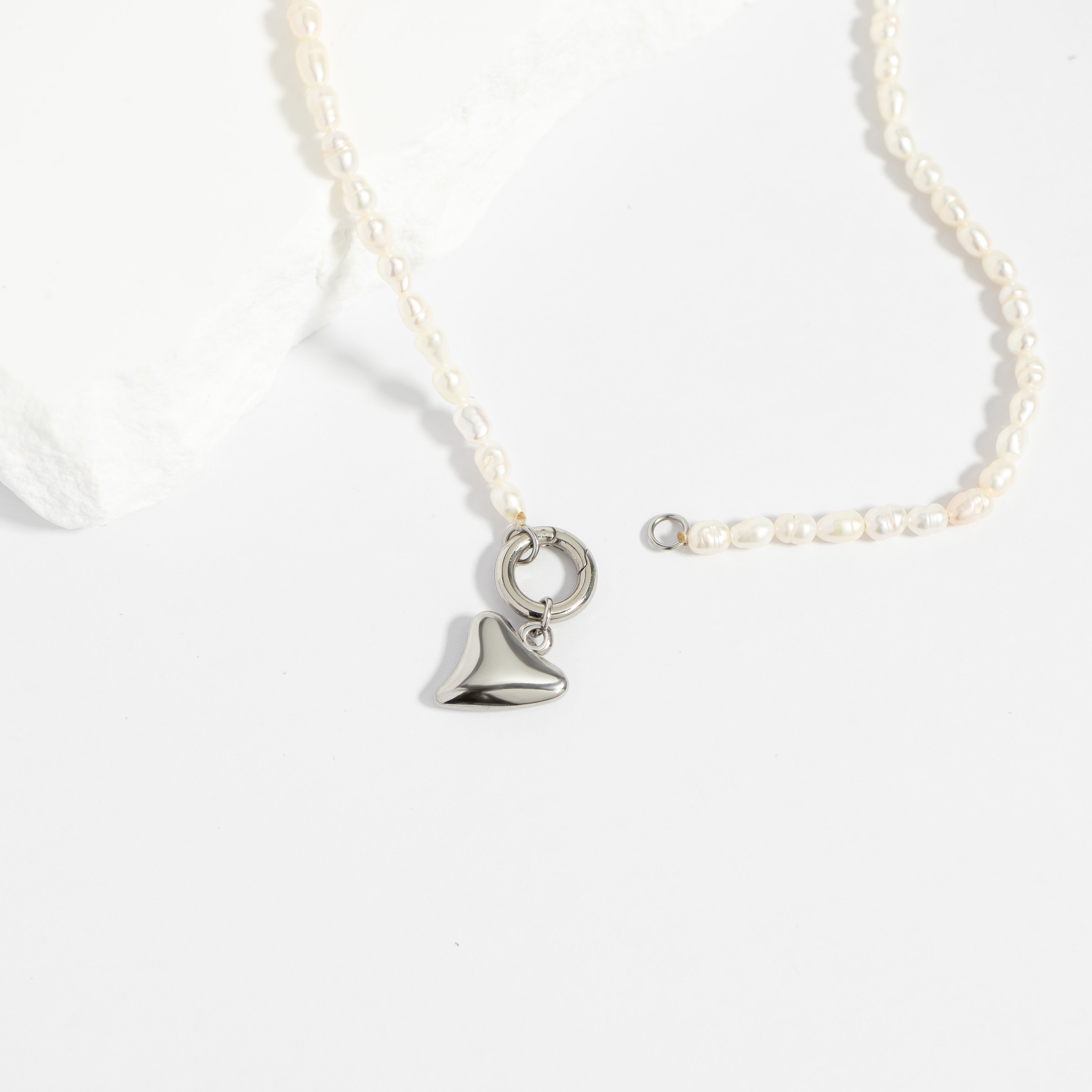 18K Gold PVD Stainless Steel Freshwater Pearl Charm Holder Necklace