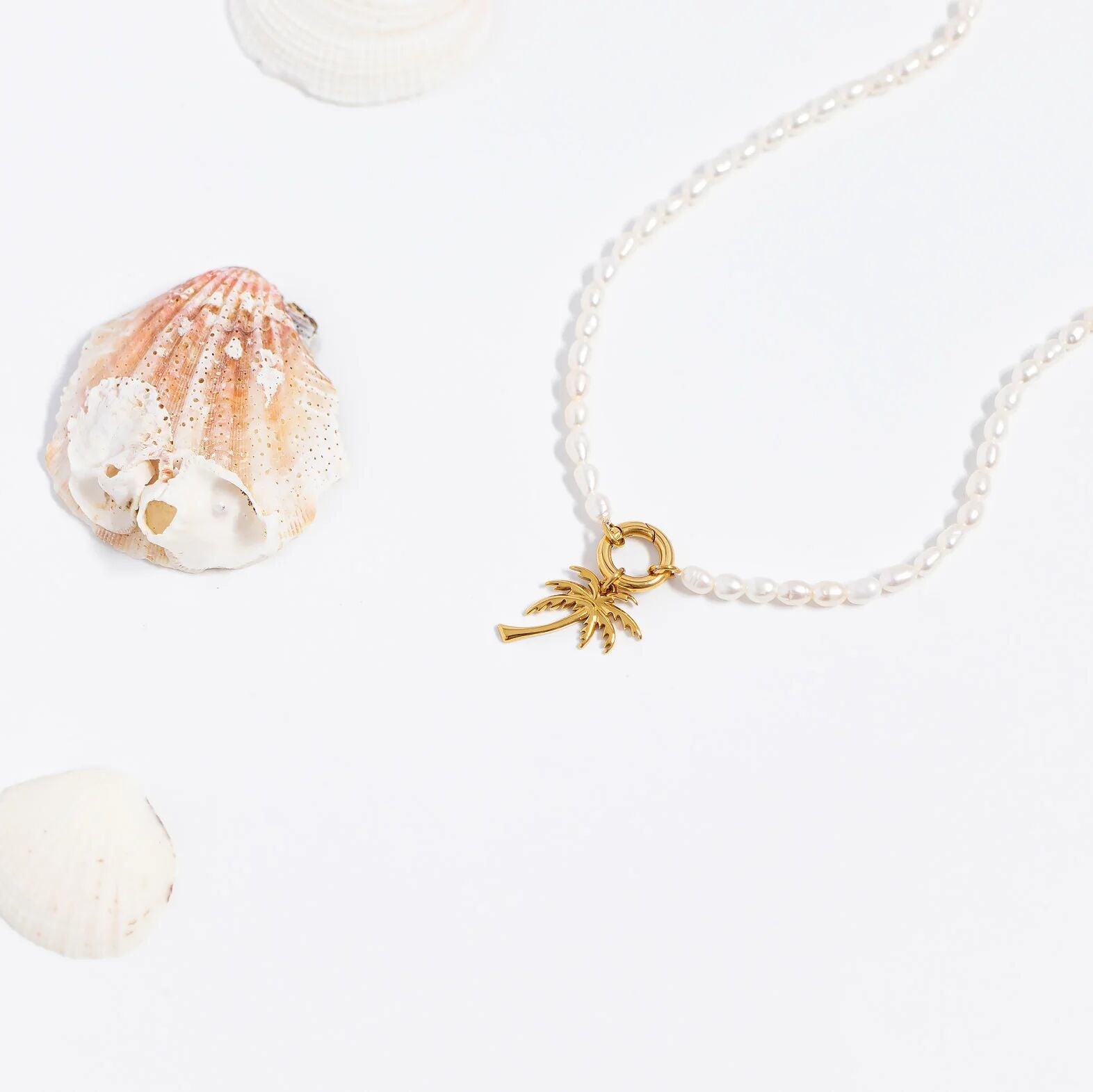 18K Gold PVD Stainless Steel Palm Tree Charm
