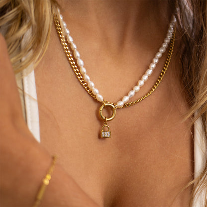 18K Gold PVD Stainless Steel Diamond Cut Curb Chain Necklace