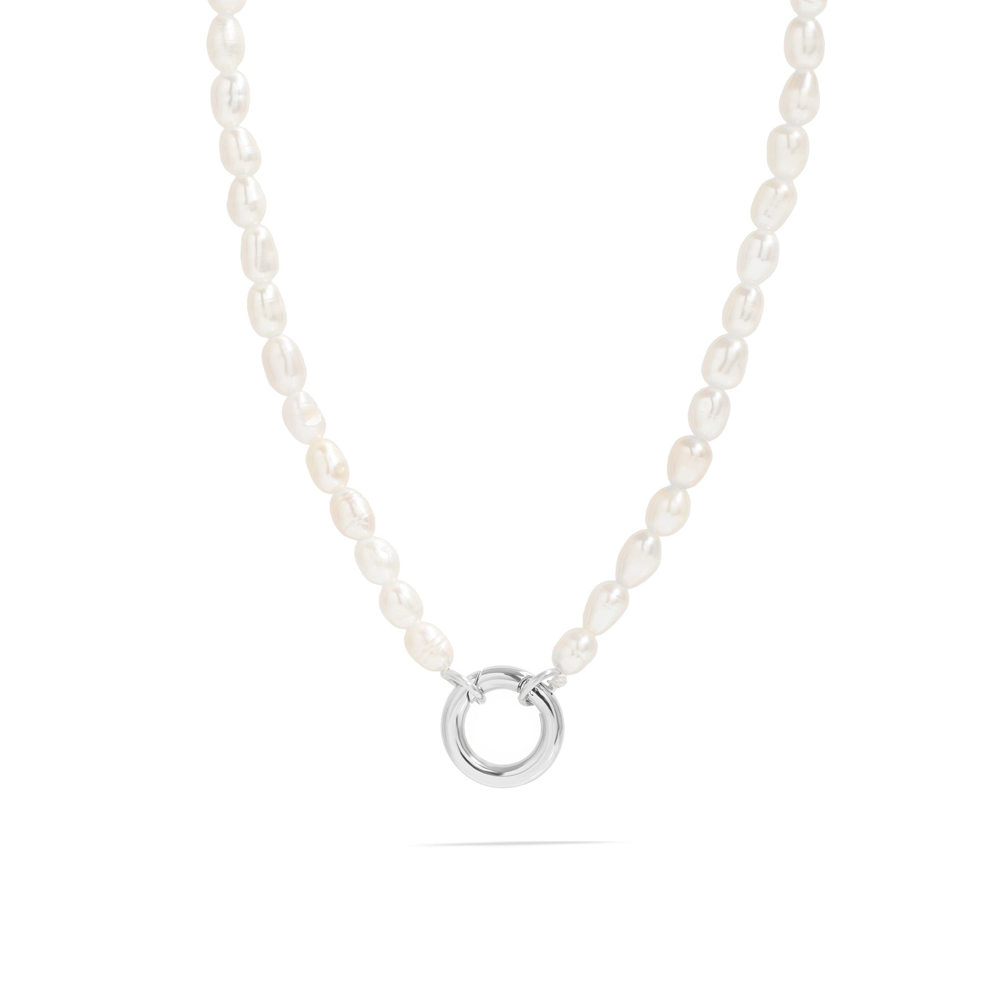 18K Gold PVD Stainless Steel Freshwater Pearl Charm Holder Necklace