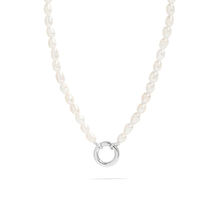 18K Gold PVD Stainless Steel Freshwater Pearl Charm Holder Necklace