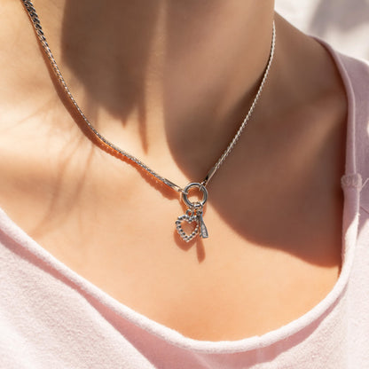 18K Gold PVD Stainless Steel Curb Chain Charm Holder Necklace