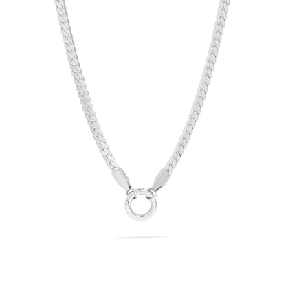 18K Gold PVD Stainless Steel Curb Chain Charm Holder Necklace
