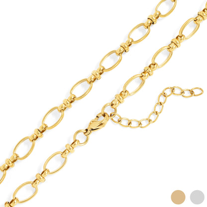 18K Gold PVD Stainless Steel Circle Charm Chain Necklace