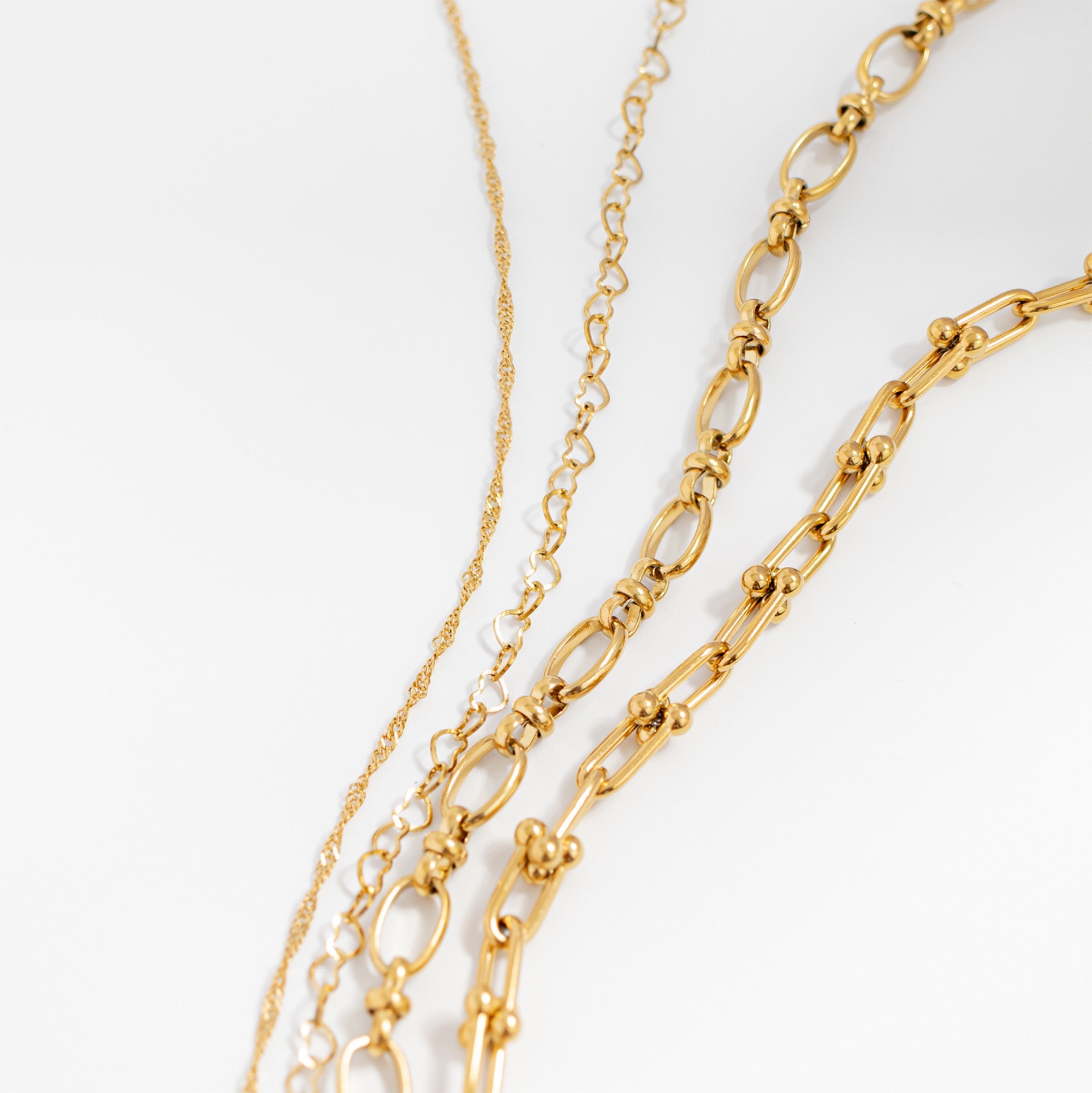 18K Gold PVD Stainless Steel Heart Chain Necklace