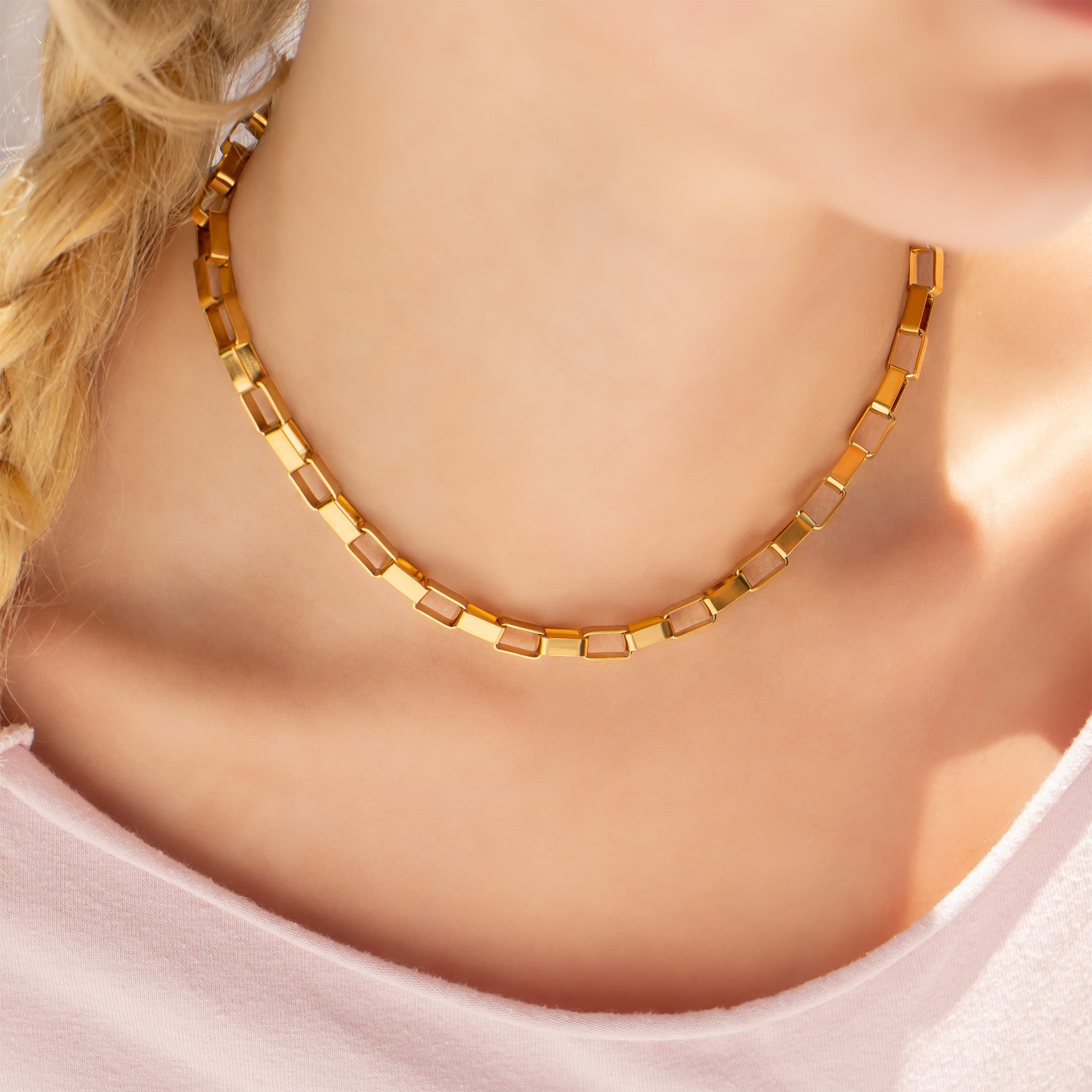 18K Gold  PVD Stainless Steel Chunky Paperclip Chain Necklace