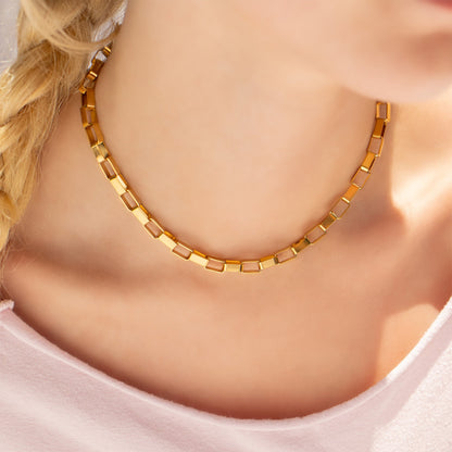 18K Gold  PVD Stainless Steel Chunky Paperclip Chain Necklace