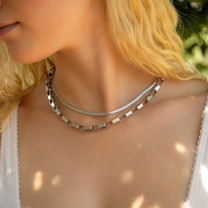 18K Gold  PVD Stainless Steel Chunky Paperclip Chain Necklace