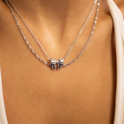 18K Gold PVD Stainless Steel Bow Pendant Necklace