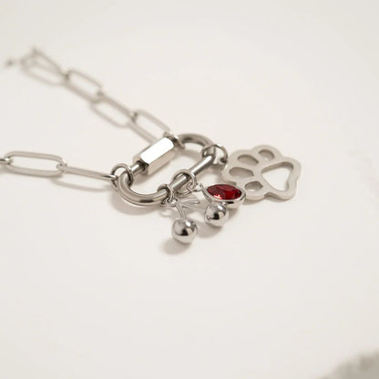 18K Gold PVD Stainless Steel Cherry Charm