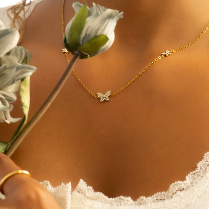 18K Gold Stainless Steel Butterfly Necklace