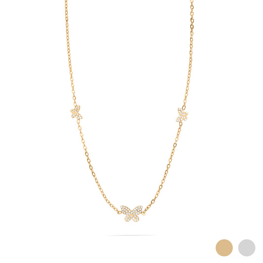 18K Gold Stainless Steel Butterfly Necklace