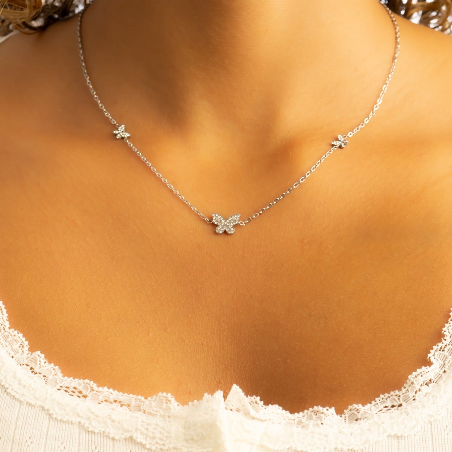 18K Gold Stainless Steel Butterfly Necklace