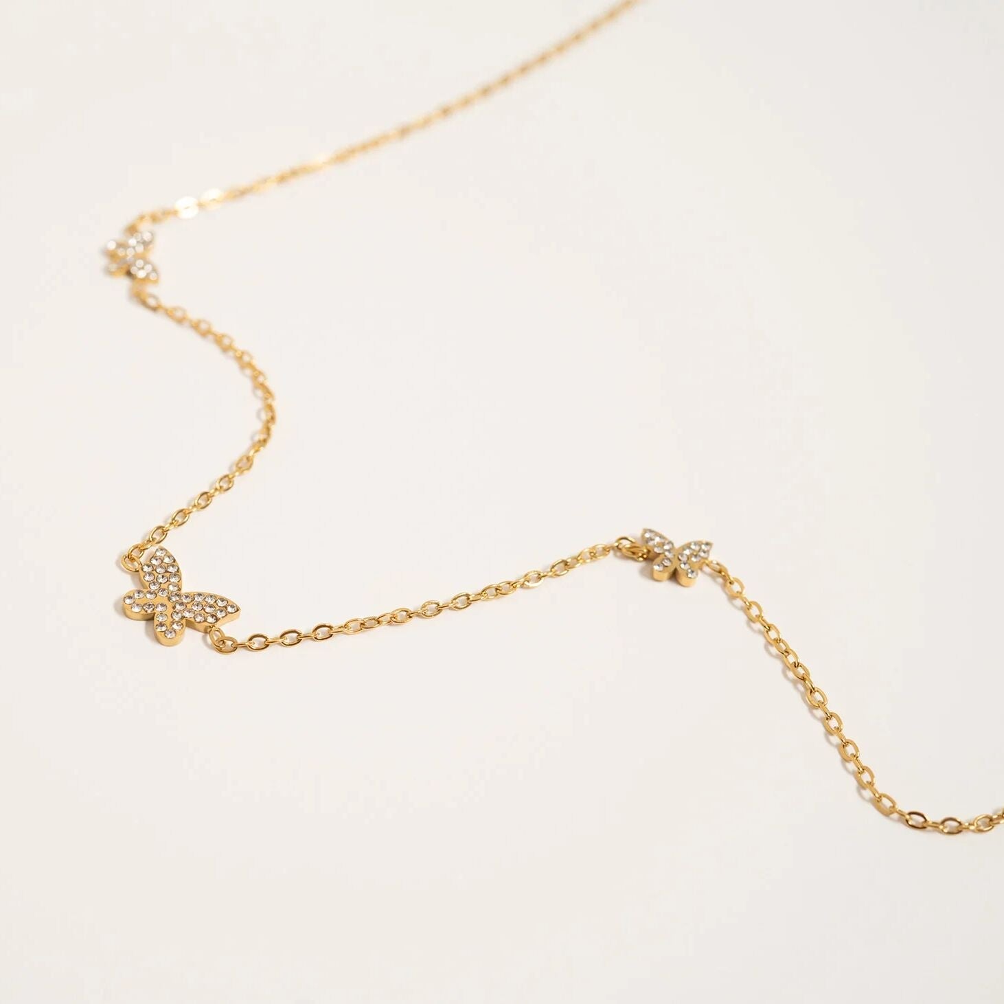 18K Gold Stainless Steel Butterfly Necklace