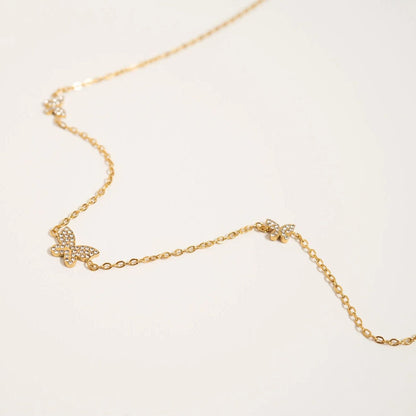 18K Gold Stainless Steel Butterfly Necklace