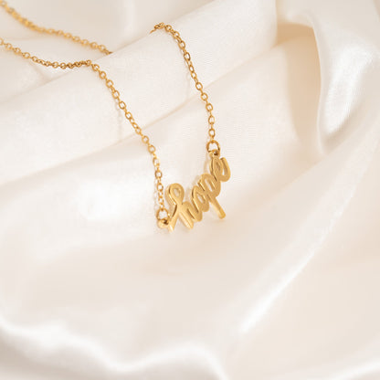 18K Gold PVD Stainless Steel Hope Necklace