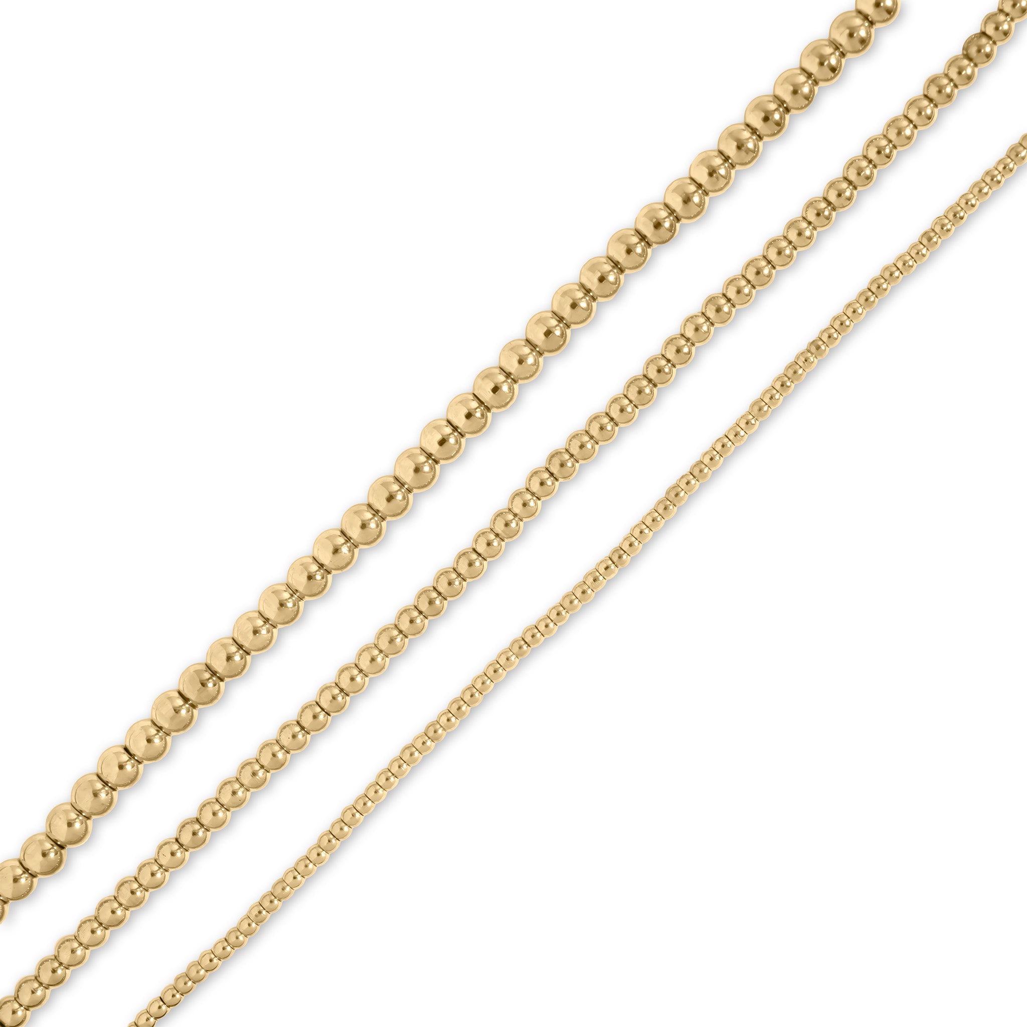 18K Gold PVD Stainless Steel Beaded Necklace