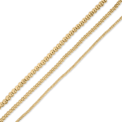 18K Gold PVD Stainless Steel Beaded Necklace
