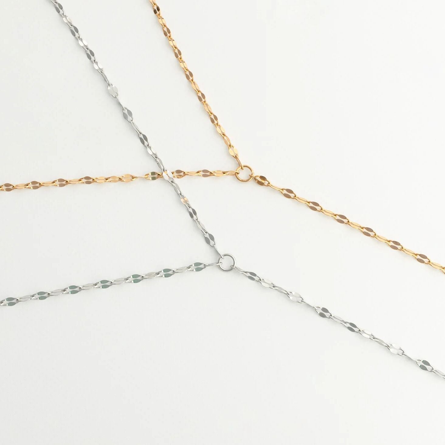 18K Gold PVD Stainless Steel Full Body Chain Lip Chain