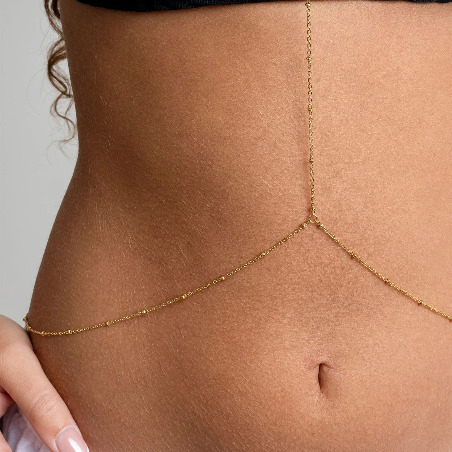 18K Gold PVD Stainless Steel Full Body Chain Satellite