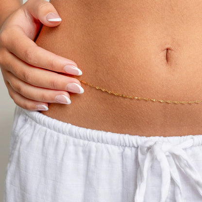 18K Gold PVD Stainless Steel Lip Belly Chain