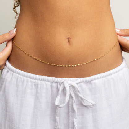 18K Gold PVD Stainless Steel Lip Belly Chain