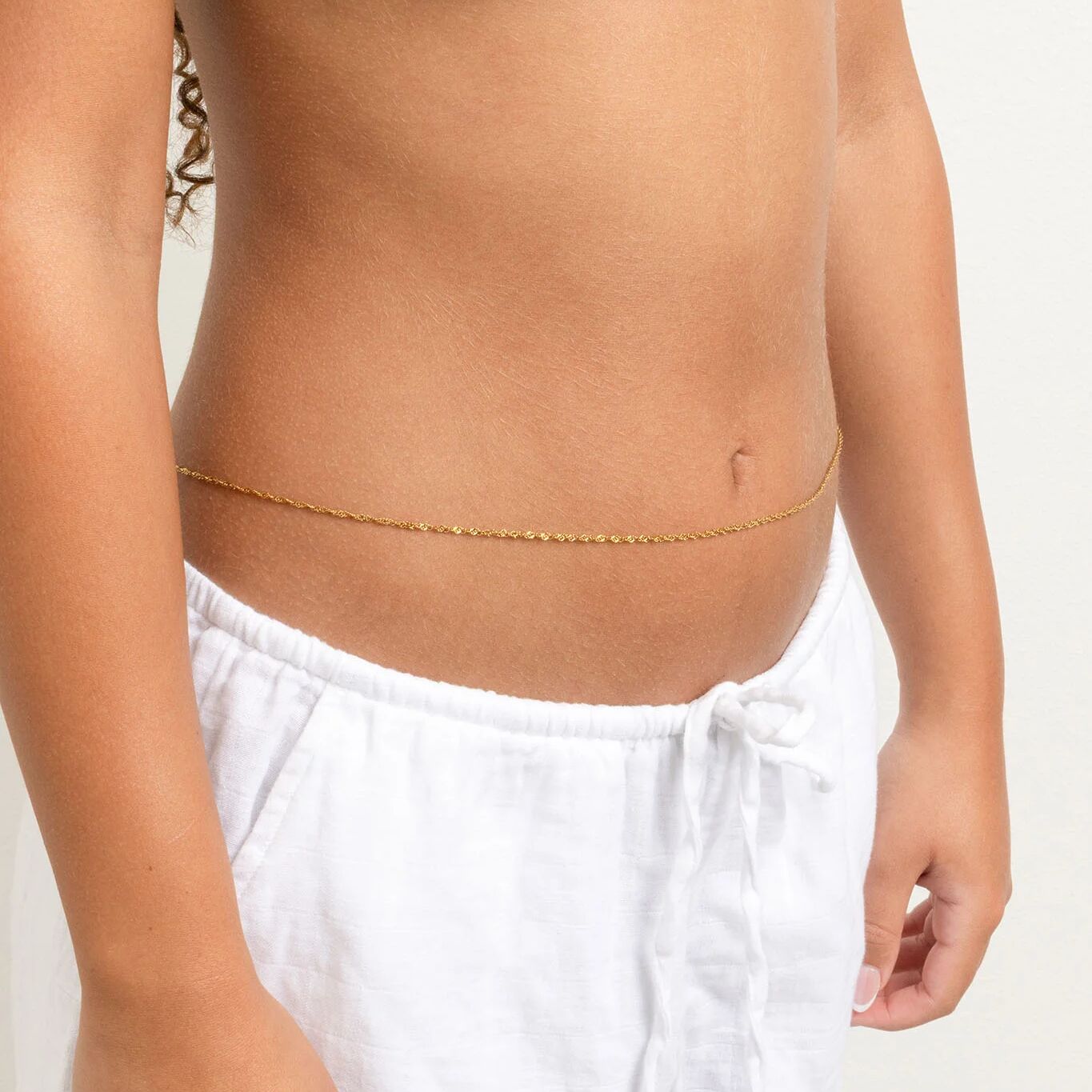 18K Gold PVD Stainless Steel Singapore Belly Chain